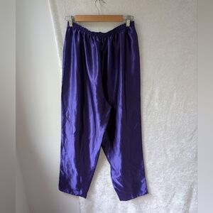 Silky Purple Large Pajama Pants Elastic Waist